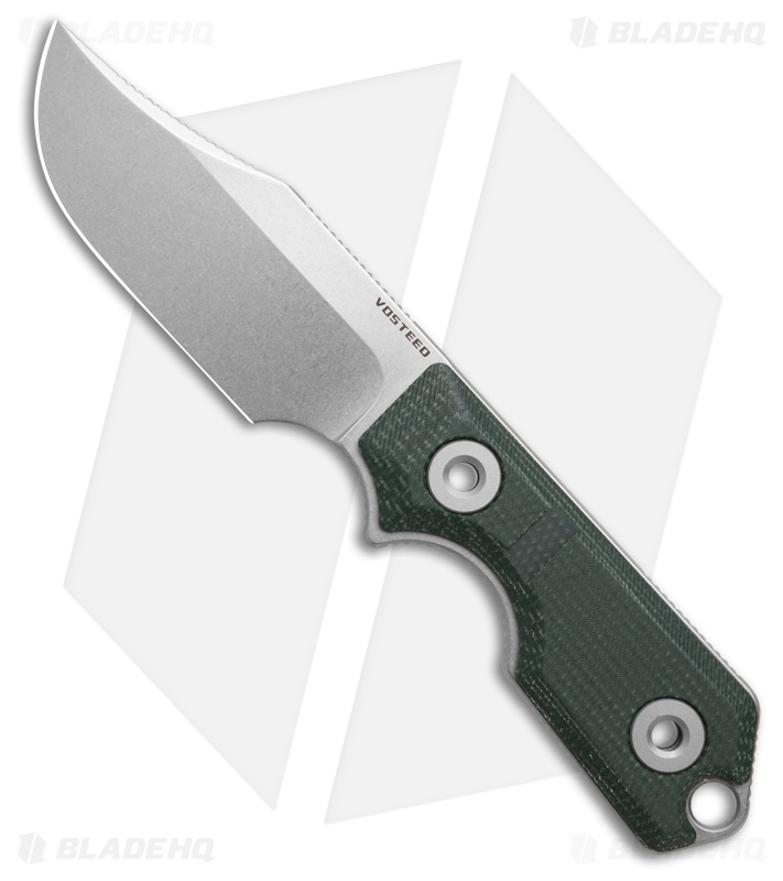 Vosteed Quokka Fixed Blade Knife Green Micarta (2.7" Stonewash)
