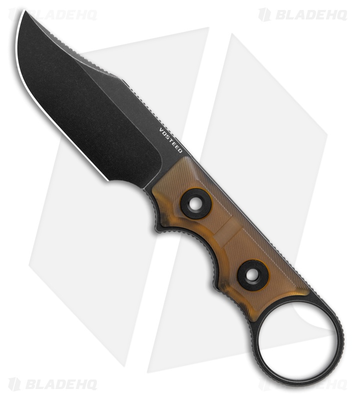 Vosteed Quokka-O Fixed Blade Knife Amber PEI (2.75" Black SW)