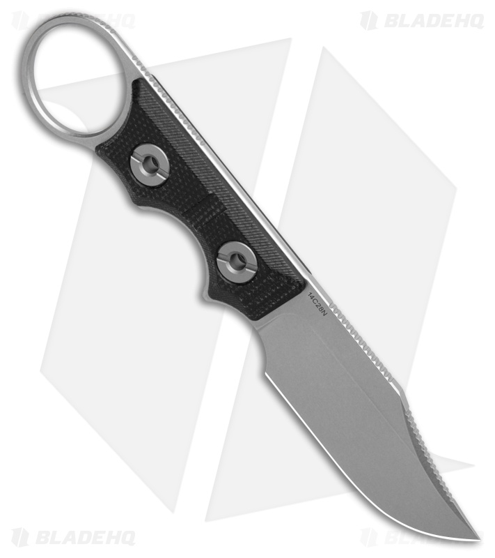 Vosteed Quokka-O Fixed Blade Knife Black Micarta (2.75" Stonewash)