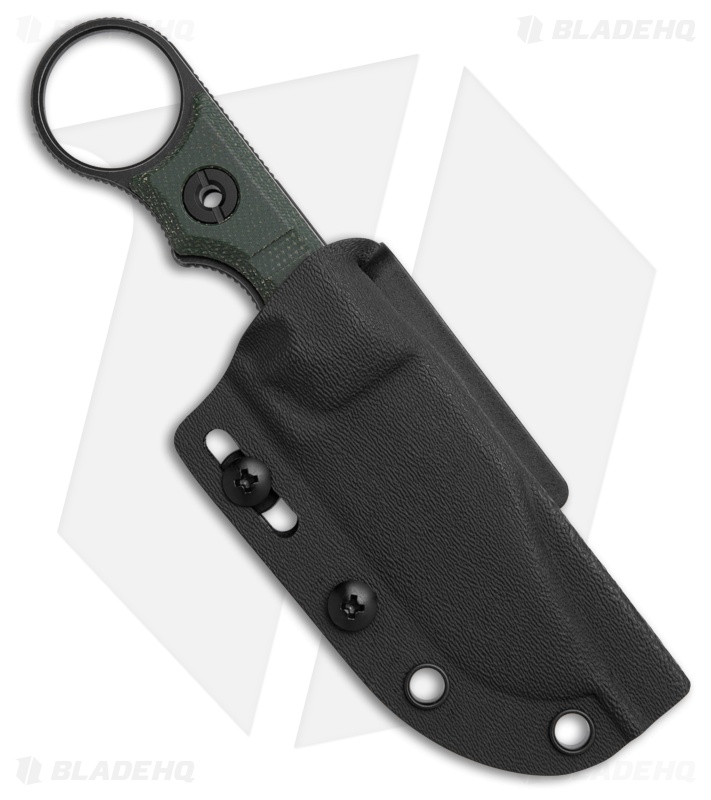 Vosteed Quokka-O Fixed Blade Knife Green Micarta (2.75" Black SW)