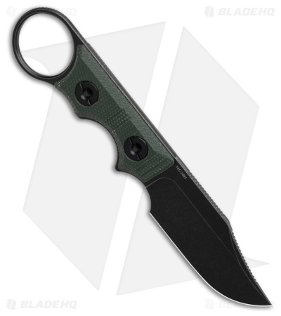 Vosteed Quokka-O Fixed Blade Knife Green Micarta (2.75" Black SW)