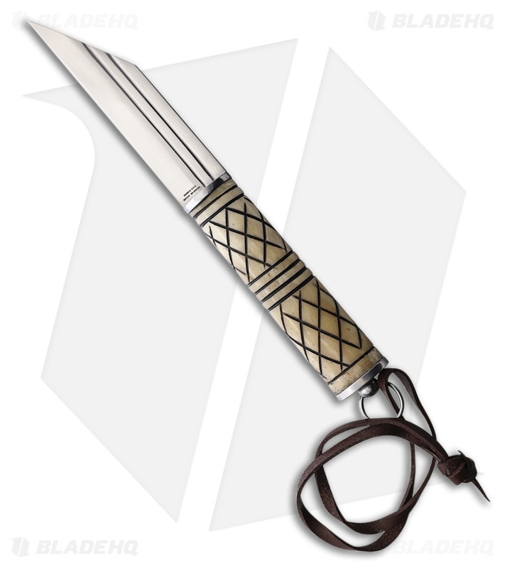 Windlass Viking Voyager Scramasax Fixed Blade Knife Blck/Wht Bone (4.25" Polish)