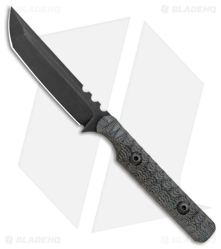 Wachtman Custom Pocket Samurai Fixed Blade Knife Black Micarta (3.2" Black)