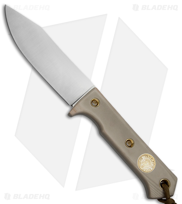 Wallace Edged Tools Knives FS II Fixed Blade Knife Tan G-10 (4.5" Satin)