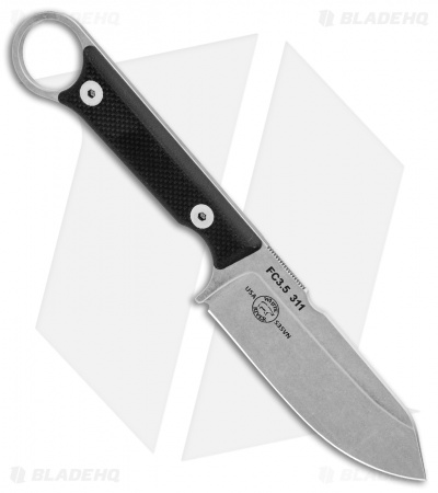 White River Firecraft 3.5 Pro Fixed Blade Knife Black G-10 (3.5" Stonewash)