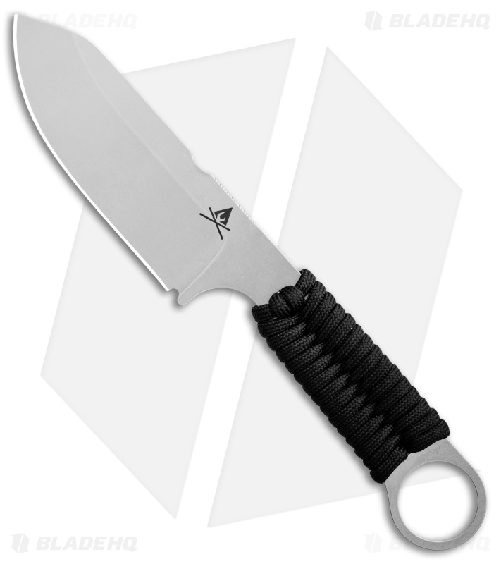 White River Firecraft 3.5 Fixed Blade Knife Black Paracord (3.5" Stonewash)