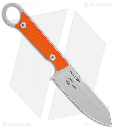 White River Firecraft 3.5 Pro Fixed Blade Knife Orange G-10 (3.5" Stonewash)