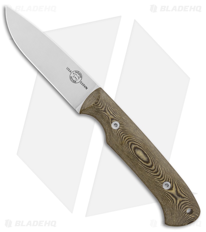 White River Hunter Fixed Blade Knife Black/Maple Richlite (3.5" Polish)