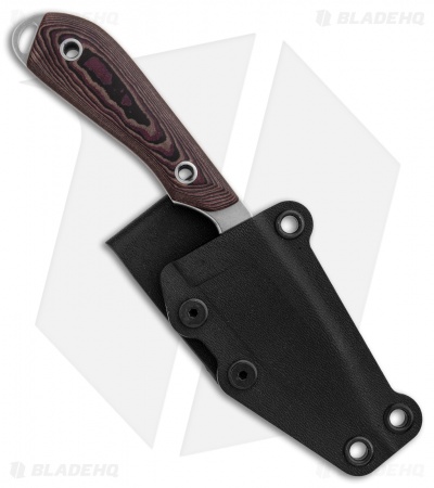 White River M1 Caper Fixed Blade Knife Black/Red Richlite (3.1" Stonewash)