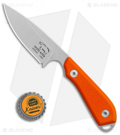 White River M1 Backpacker Pro Fixed Blade Knife Orange G-10 (3.1" Stonewash)