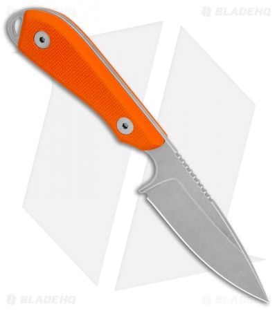White River M1 Backpacker Pro Fixed Blade Knife Orange G-10 (3.1" Stonewash)