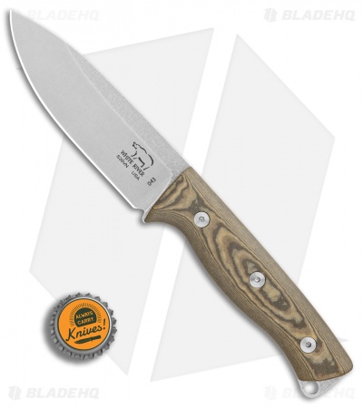 White River Ursus 45 Fixed Blade Knife Maple/Black Richlite (4.5" Stonewash) 