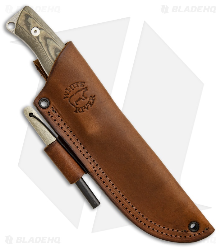White River Ursus 45 Fixed Blade Knife Maple/Black Richlite (4.5" Stonewash) 