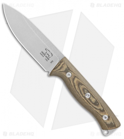 White River Ursus 45 Fixed Blade Knife Maple/Black Richlite (4.5" Stonewash) 