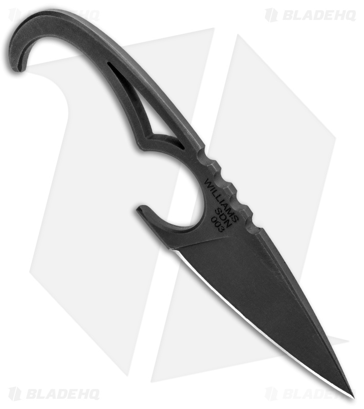 Williams Blade Design Sgian Dubh Neck Knife Fixed Blade (2.5" Black) SDN-003