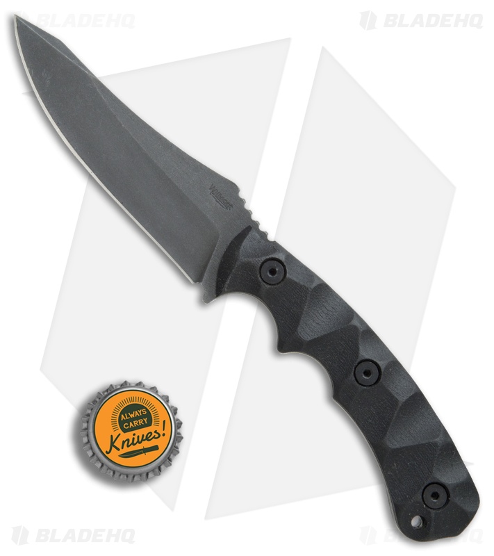 Wilmont Knives Persian Fixed Blade Knife Black G-10 (4.125" Acid SW)
