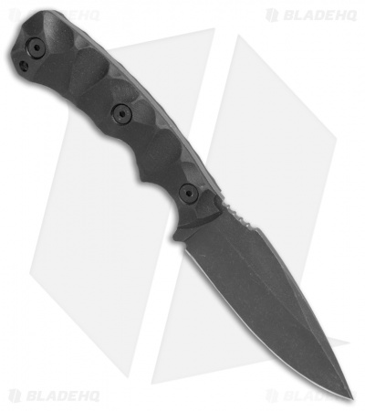 Wilmont Knives Utility Fighter Fixed Blade Knife Black G-10 (3.8" Acid SW)