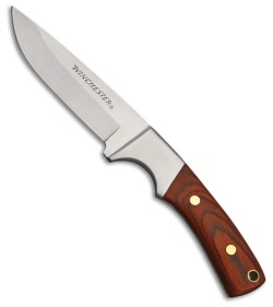 Winchester Hunter Fixed Blade Knife Brown Wood (3.875&quot; Satin) G41340 | 63646