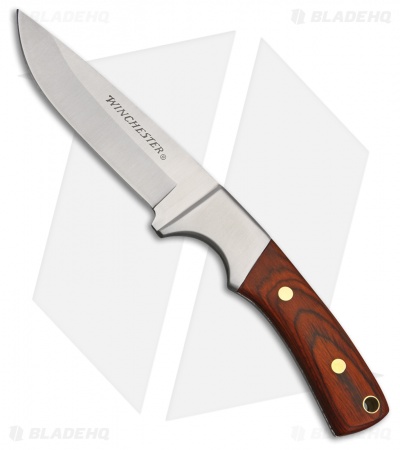 Winchester Hunter Fixed Blade Knife Brown Wood (3.875" Satin) G41340