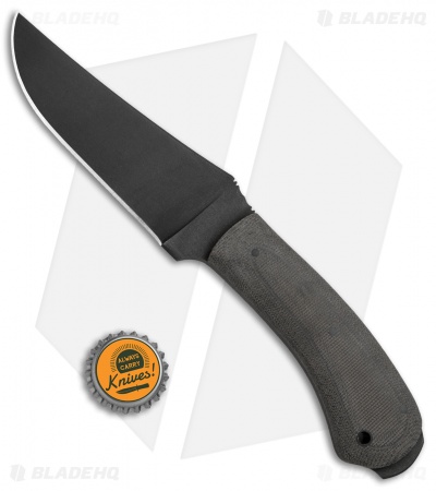 Winkler Knives Crusher Belt Knife Black Canvas Laminate (4.875" Black Caswell)