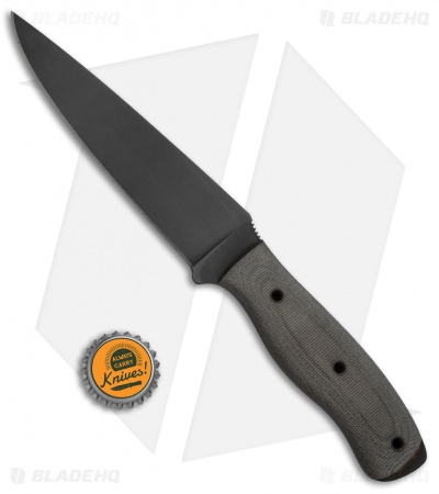 Winkler Knives Recon Fixed Blade Knife Black Micarta (5.875" Black)