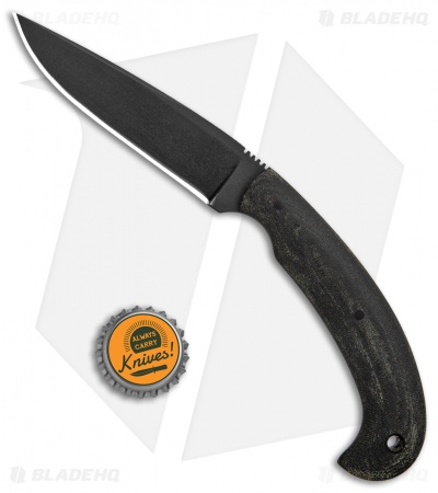 Winkler Knives Contingency Fixed Blade Knife Black Canvas Laminate (3.75" Black)