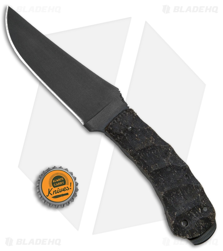Winkler Knives Crusher Belt Knife Black Sculpted Rubber (4.875" Caswell)