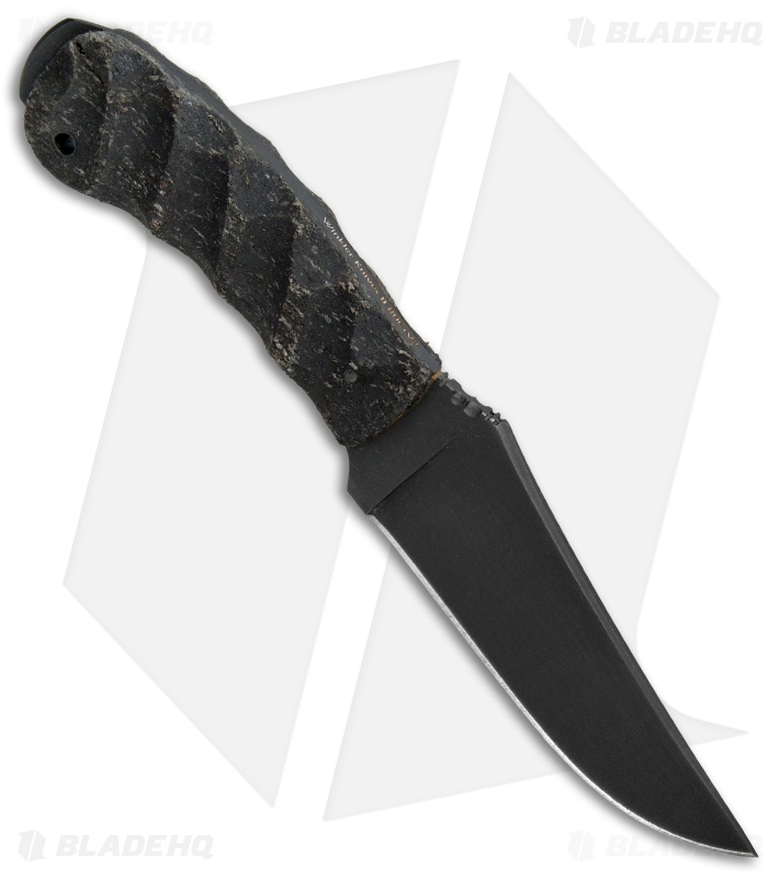 Winkler Knives Crusher Belt Knife Black Sculpted Rubber (4.875" Caswell)