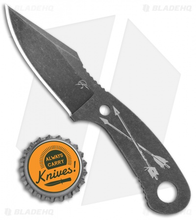 Winkler Knives Jason Knight Zipper Crossed Arrows Neck Knife (2.5" Black Oxide)