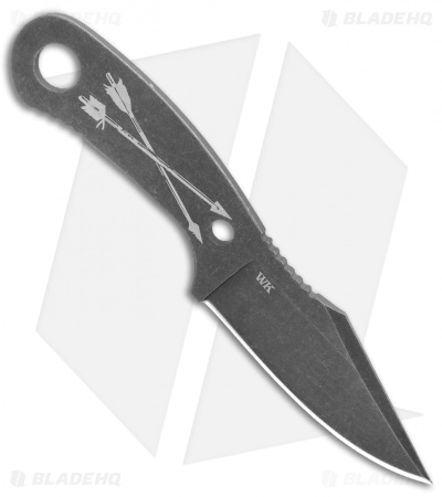 Winkler Knives Jason Knight Zipper Crossed Arrows Neck Knife (2.5" Black Oxide)