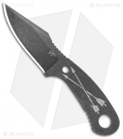 Winkler Knives Jason Knight Zipper Crossed Arrows Neck Knife (2.5" Black Oxide)