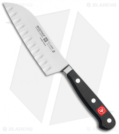 Wusthof Classic 5" Hollow Edge Santoku Kitchen Knife Black Polymer