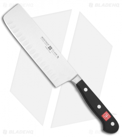 Wusthof Classic 7" Hollow Edge Nakiri Kitchen Knife Black Polymer