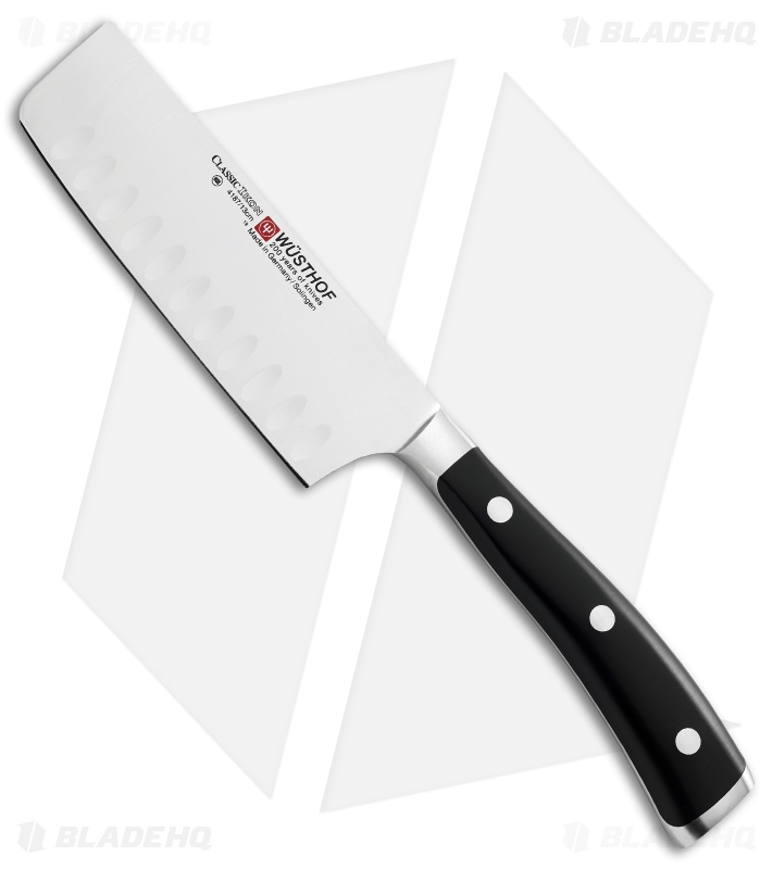 Wusthof Classic Ikon 5" Hollow Edge  Nakiri Kitchen Knife Black Polymer