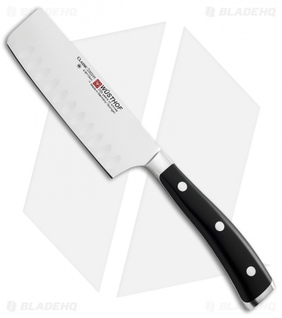 Wusthof Classic Ikon 5" Hollow Edge  Nakiri Kitchen Knife Black Polymer