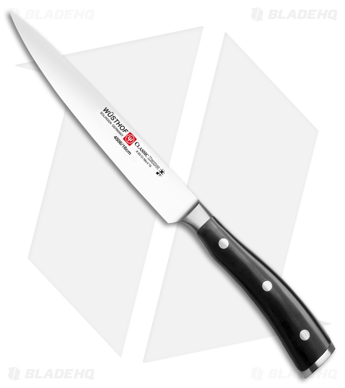 Wusthof Classic Ikon 6" Utility Kitchen Knife Black Polymer