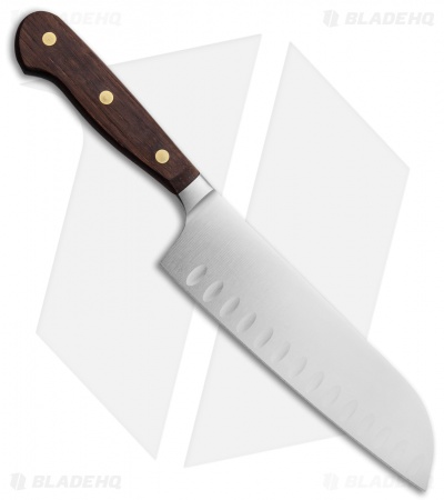 Wusthof Crafter Hollow Edge Santoku Knife Oak Wood (7" Satin)