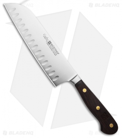 Wusthof Crafter Hollow Edge Santoku Knife Oak Wood (7" Satin)