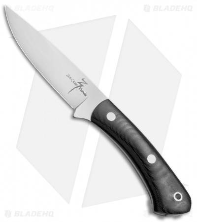 Zoe Crist Knives Kestrel Fixed Blade Knife Black Canvas Micarta (3.8" Satin)