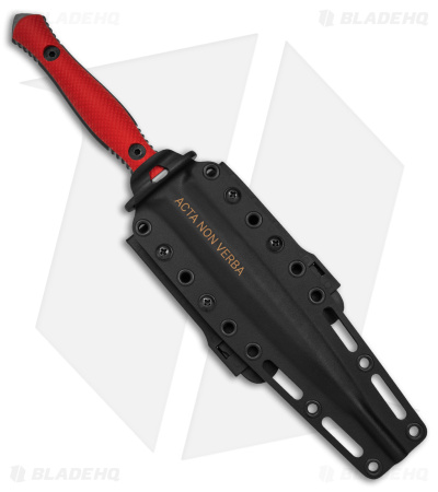 Acta Non Verba Knives Anthropoid Fixed Blade Knife Red G-10 (7.5" DLC) M500