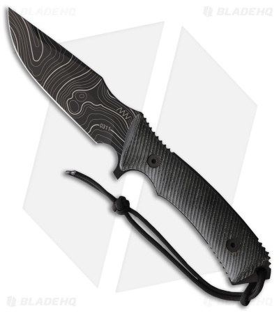 Acta Non Verba Knives M311 Spelter TOPO Fixed Blade Knife Black Micarta (5" DLC)