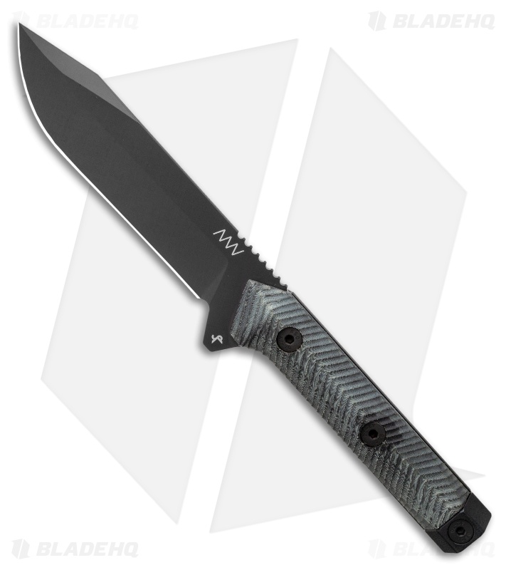 Acta Non Verba Knives M73 Kontos Fixed Blade Knife Black Micarta (5.25" Black)