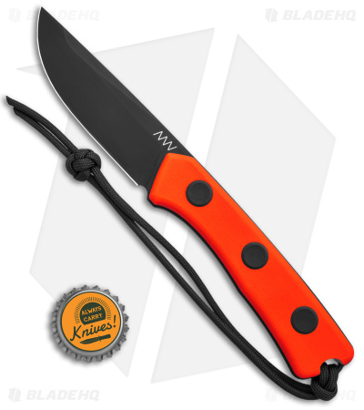 Acta Non Verba Knives P200 Fixed Blade Knife Orange G-10 (4" Black) ANVP200-019