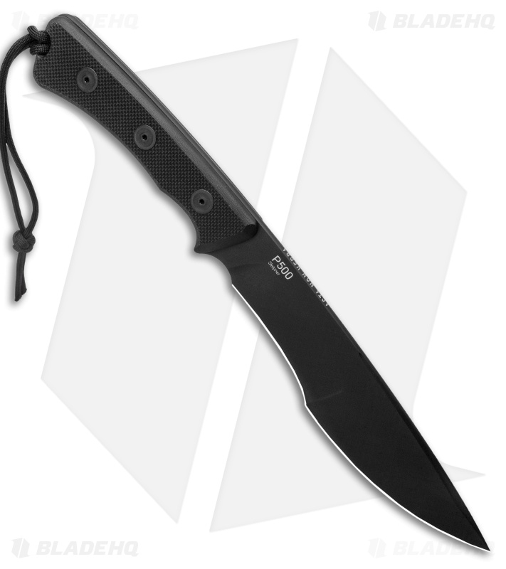 Acta Non Verba Knives P500 Fixed Blade Knife Black G-10 (7.5" Black Cerakote)