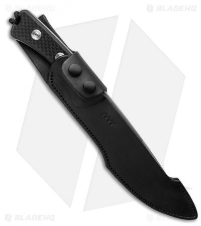 Acta Non Verba Knives P500 Fixed Blade Knife Black G-10 (7.5" Stonewash)
