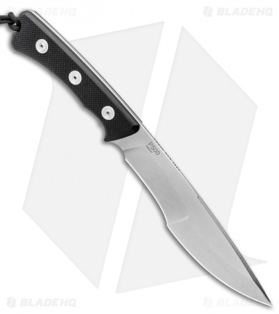 Acta Non Verba Knives P500 Fixed Blade Knife Black G-10 (7.5" Stonewash)