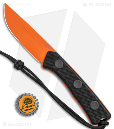 Acta Non Verba  Knives P200 Fixed Blade Knife Black G-10 (4" Orange) ANVP200-030