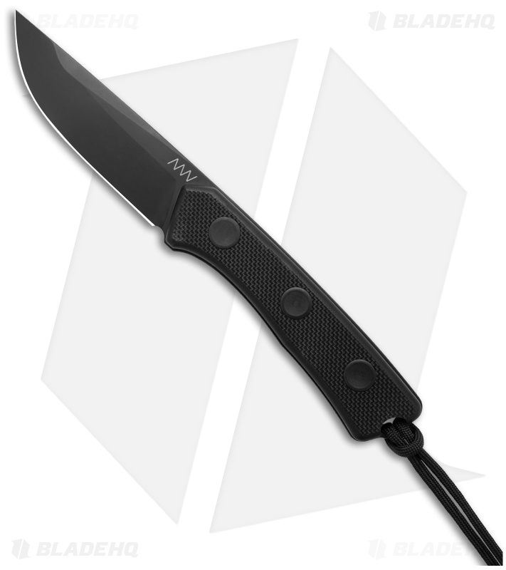 Acta Non Verba Knives P200 Fixed Blade Knife Black G-10 (3.94" Black Cerakote)
