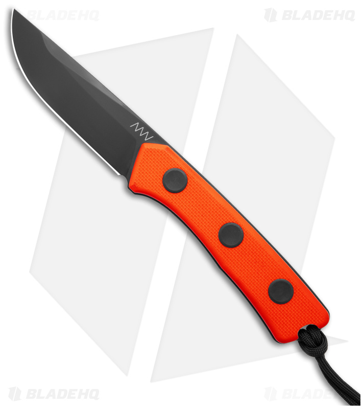 Acta Non Verba P200 Fixed Blade Knife Orange G-10 (3.94" Black Cerakote)