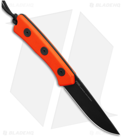 Acta Non Verba P200 Fixed Blade Knife Orange G-10 (3.94" Black Cerakote)